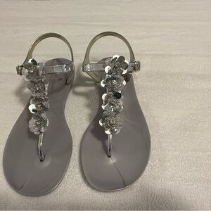 Kate Spade Elegant Silver Floral Women's Sandals